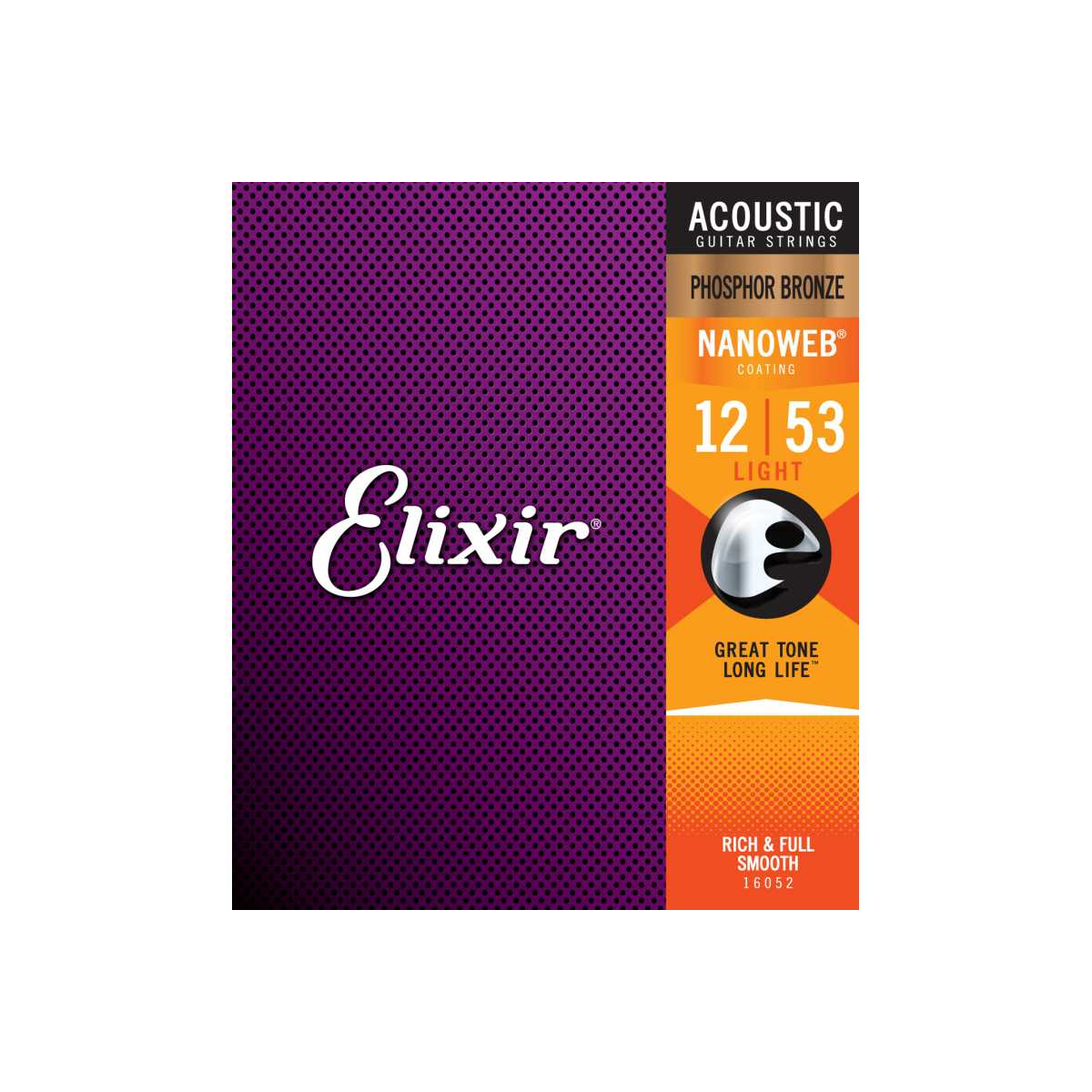 ELIXIR 16052 ACOUSTIC PHOSPHOR BRONZE NANOWEB 12-53
